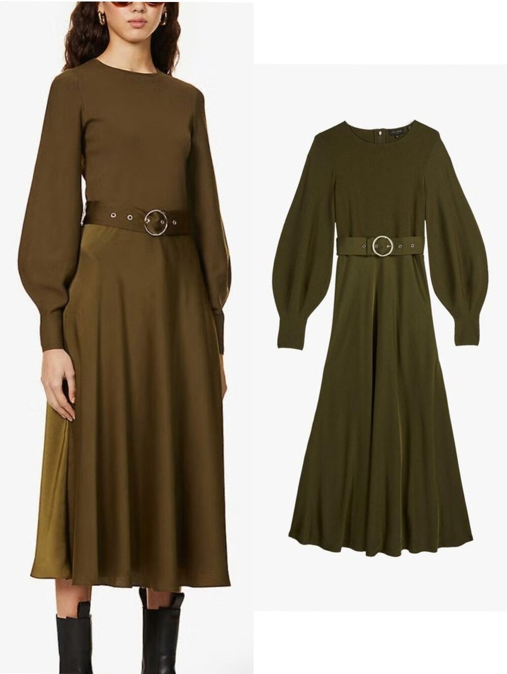 Ted Baker Gwenii Belted Long Sleeve Midi Dress